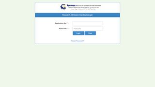 
                            4. Research Admission Candidate Login - Eduserve