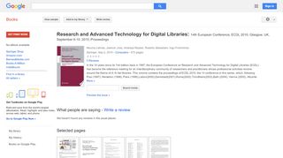 
                            5. Research and Advanced Technology for Digital Libraries: 14th ...