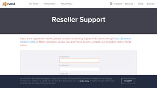 
                            4. Reseller Support Form - Avast