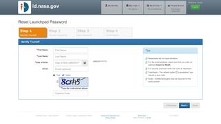
                            6. Reset Launchpad Password - Access Launchpad - NASA