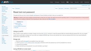 
                            2. Reset lost root password - ArchWiki