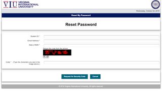 
                            4. Reset My Password - Virginia International University