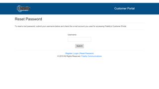 
                            8. Reset Password - Fidelity Communication Online BillPay