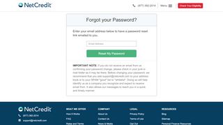 
                            4. Reset Password - NetCredit