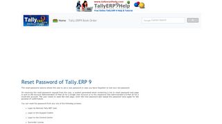 
                            6. Reset Password of Tally.ERP 9
