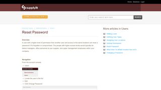 
                            5. Reset Password : Supplyit - help.jeraconcepts.com