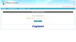 
                            3. Reset Registration Code - Cognizant