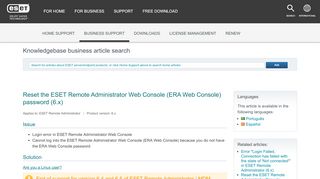 
                            2. Reset the ESET Remote Administrator Web Console (ERA Web ...