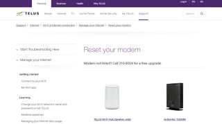 
                            2. Reset your modem | Support | TELUS.com