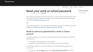 
                            4. Reset your password - Azure Active Directory | Microsoft Docs