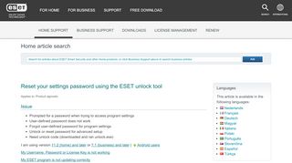 
                            4. Reset your settings password using the ESET unlock tool—ESET ...