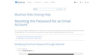 
                            4. Resetting the Password for an Email Account - Login - Bluehost