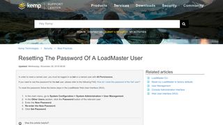 
                            7. Resetting the password of a LoadMaster user – …