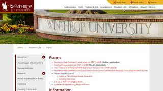 
                            5. Residence Life - Forms - Winthrop University