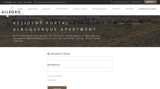 
                            3. Resident Portal | Allegro at Tanoan Apartments