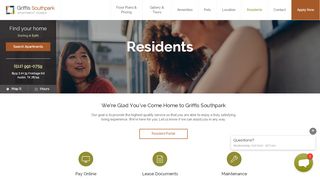 
                            3. Resident Portal – Griffis Southpark | Griffis Residential