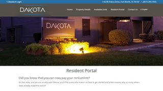 
                            3. Resident Portal - Resident Login for Dakota Apartments
