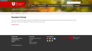 
                            9. Resident Portal - University Student Apartments - The University of Utah