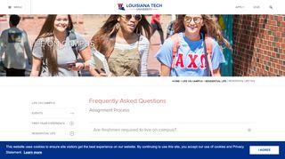 
                            7. Residential Life FAQ | Louisiana Tech University