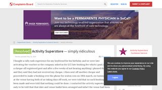 
                            3. [Resolved] Activity Superstore - Simply ridiculous, Review 270699 ...