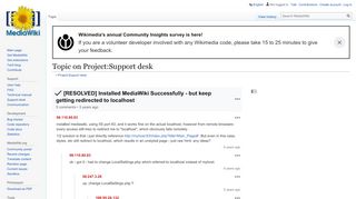 
                            6. [RESOLVED] Installed MediaWiki Successfully - but keep getting ...