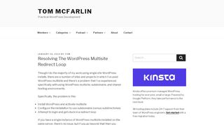 
                            9. Resolving The WordPress Multisite Redirect Loop | Tom McFarlin