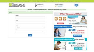 
                            11. Resonance Student Corner - Login