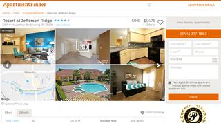 
                            8. Resort at Jefferson Ridge - Irving, TX | Apartment Finder