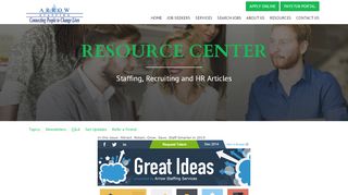 
                            2. Resource Center - Arrow Staffing Services