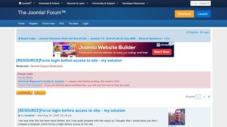 
                            1. [RESOURCE]Force login before access to site - Joomla