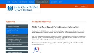 
                            9. Resources / Aeries Parent Portal - Santa Clara Unified School District