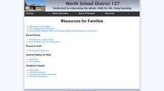 
                            5. Resources for Families - Worth School District 127