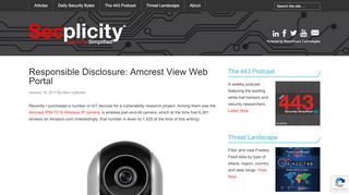 
                            8. Responsible Disclosure: Amcrest View Web Portal | Secplicity ...