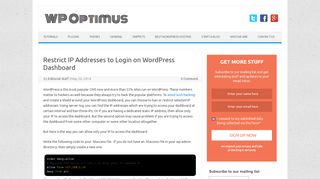 
                            6. Restrict IP Addresses to Login on WordPress Dashboard