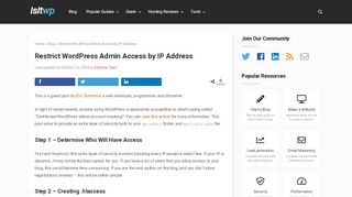 
                            4. Restrict WordPress Admin Access by IP Address - IsItWP