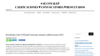 
                            3. Resultados SAE CONALEP sistemas alumno calificaciones 2019 ...