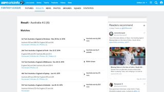 
                            4. Results | Fantasy League | ESPNcricinfo.com