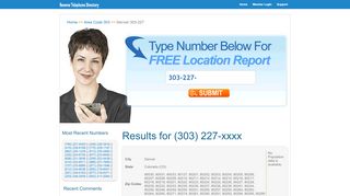 
                            8. Results for (303) 227-xxxx - Instant Reverse Phone Number ...