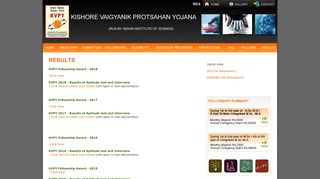 
                            2. Results - Kishore Vaigyanik Protsahan Yojana (KVPY) - Scholarships ...