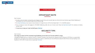 
                            2. Retail Disclaimer - Important Note for Retail Net banking - YES BANK
