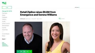 
                            4. Retail Zipline raises $9.6M from Emergence and Serena Williams ...