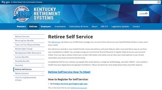 
                            2. Retiree Self Service - Kentucky Retirement Systems