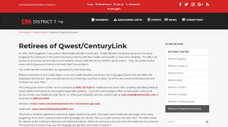 
                            8. Retirees of Qwest/CenturyLink – CWA District 7