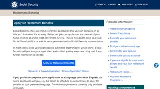 
                            10. Retirement Benefits | Social Security Administration