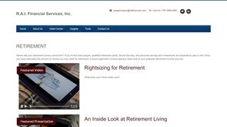 
                            7. Retirement - R.A.I. Financial Services, INC.