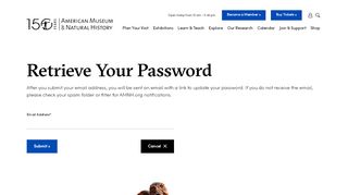 
                            4. Retrieve Your Password - American Museum of Natural History