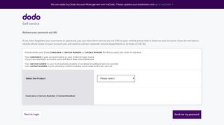 
                            4. Retrieve your password via SMS - Dodo Account Management | Dodo ...