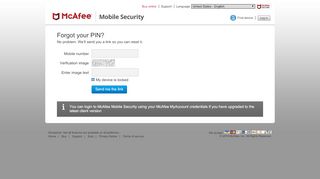 
                            10. Retrieve your PIN for McAfee Mobile Security