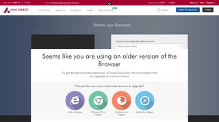 
                            5. Retrieve your Username - Axis Direct