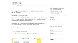 
                            5. Retrieving an Itinerary Receipt on the Cebu Pacific ...